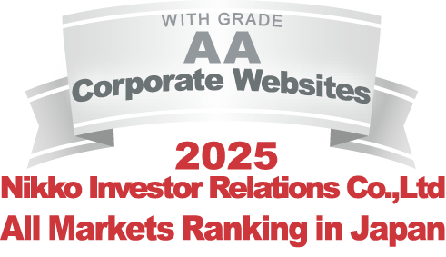 WITH GRADE AA Corporate Websites 2023 Nikko Investor Relations Co.,Ltd. Ranking in all listed companies in Japan