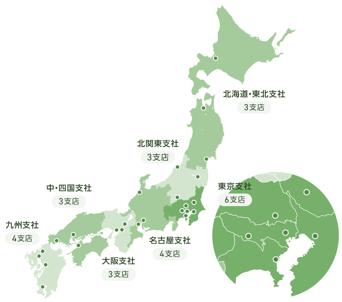 図：全国営業拠点