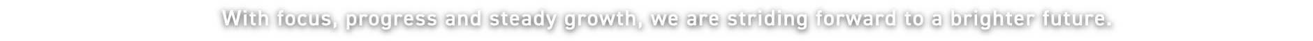 With focus, progress and steady growth, we are striding forward to a brighter future.
